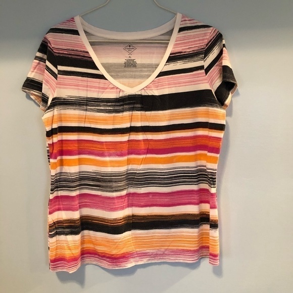 St John's Bay size PL short sleeve v neck tee shirt - Picture 2 of 6